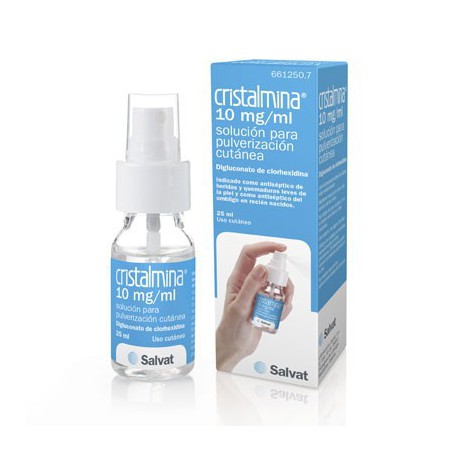 CRISTALMINA 10 MG/ML SOLUCION PARA PULVERIZACION CUTANEA, 1 FRASCO DE 25 ML